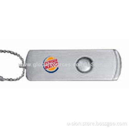 Metal Swivel USB Flash Drive with Free Logo, Supports Plug-and-play Function, Popular